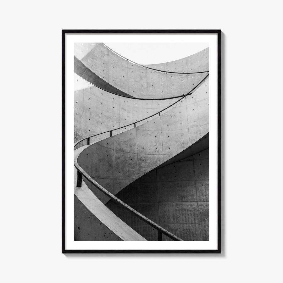 Architecture no. 1 black & white photo poster – vertical wall art, unframed print shown in interior mockup