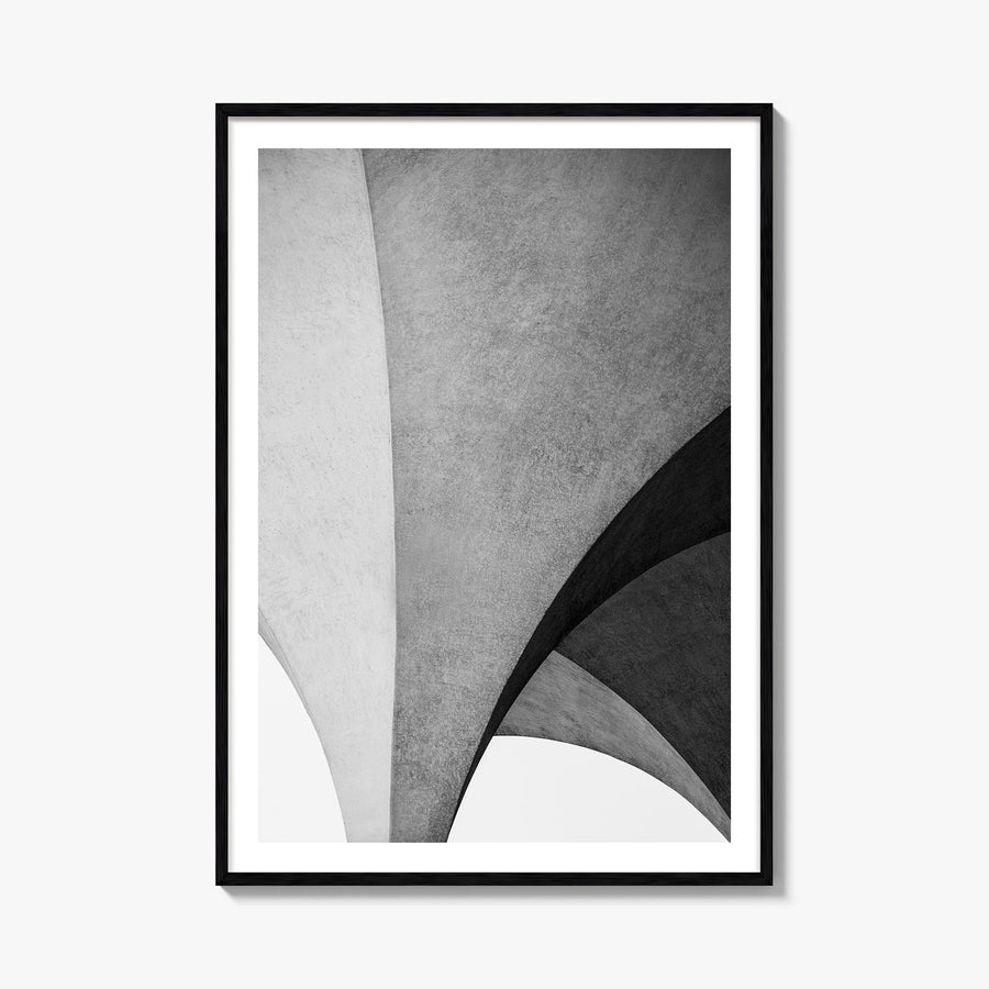 Architecture no. 2 black & white photo poster – vertical wall art, unframed print shown in interior mockup