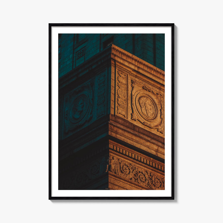 Architecture no. 4 colorful photo poster – vertical wall art, unframed print shown in interior mockup