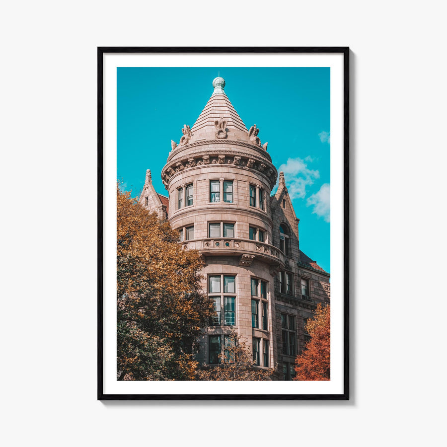 Architecture no. 5 colorful photo poster – vertical wall art, unframed print shown in interior mockup