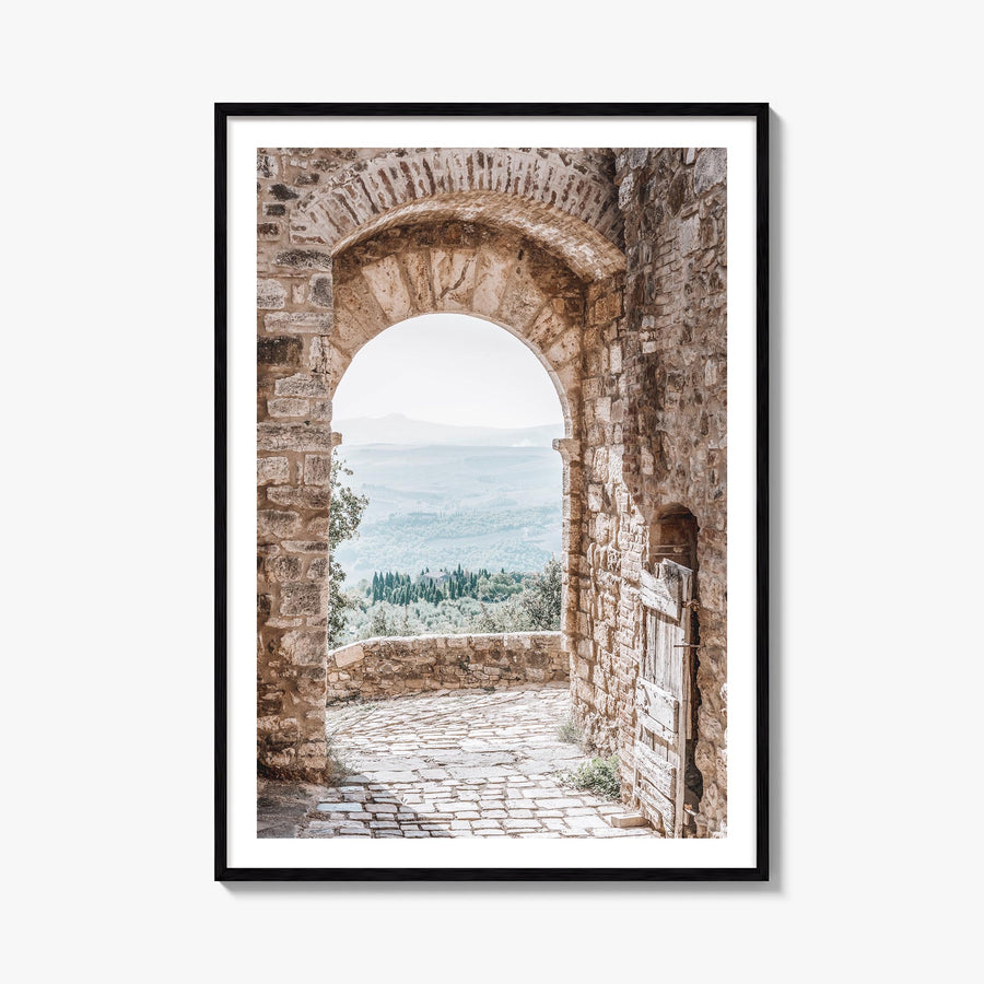 Archway no. 1 colorful photo poster – vertical wall art, unframed print shown in interior mockup