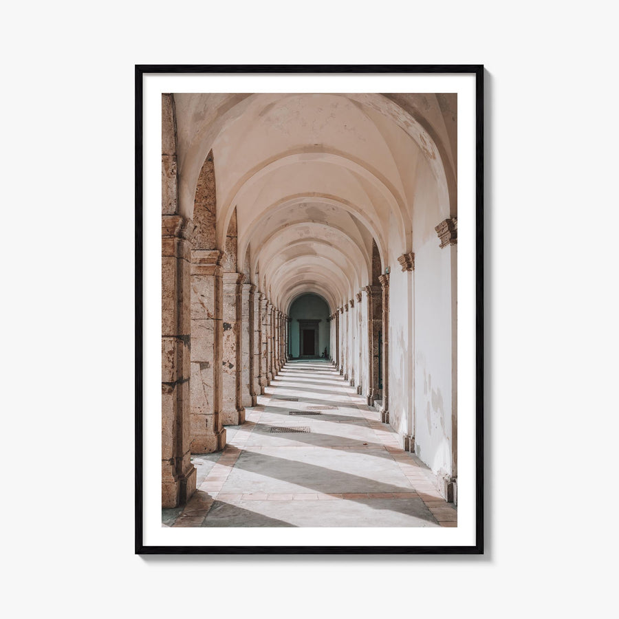 Archway no. 2 colorful photo poster – vertical wall art, unframed print shown in interior mockup