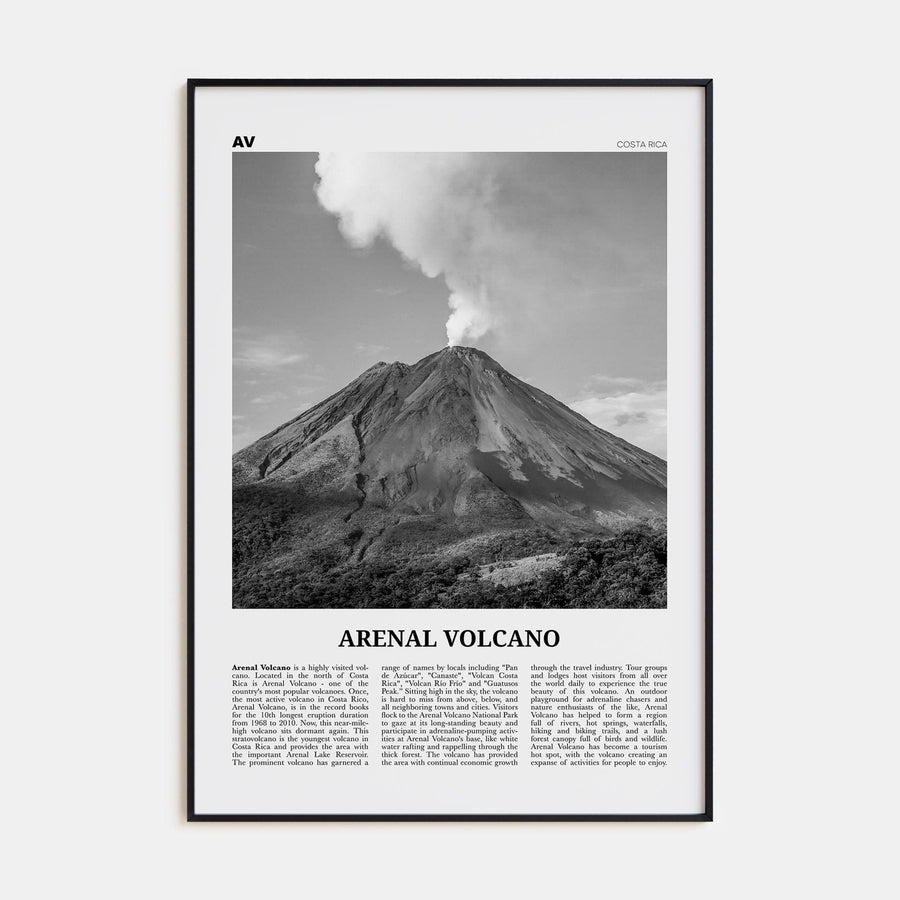 Arenal Volcano National Park Poster None / 8x12 in Nbourhood Travel B&W Poster