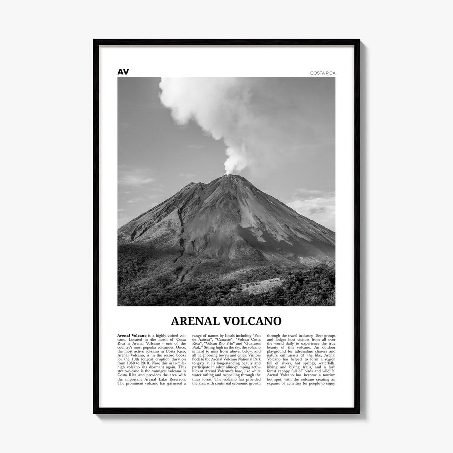 Arenal Volcano National Park Newspaper Poster, framed poster mockup