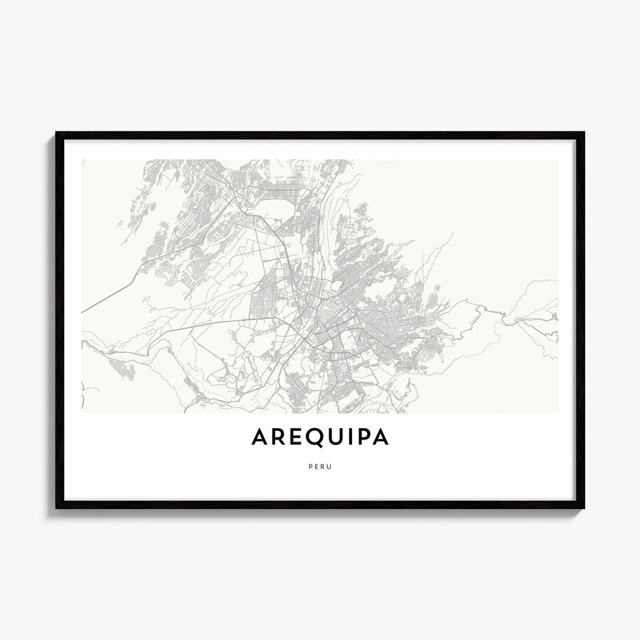 Arequipa Map Poster, framed poster mockup