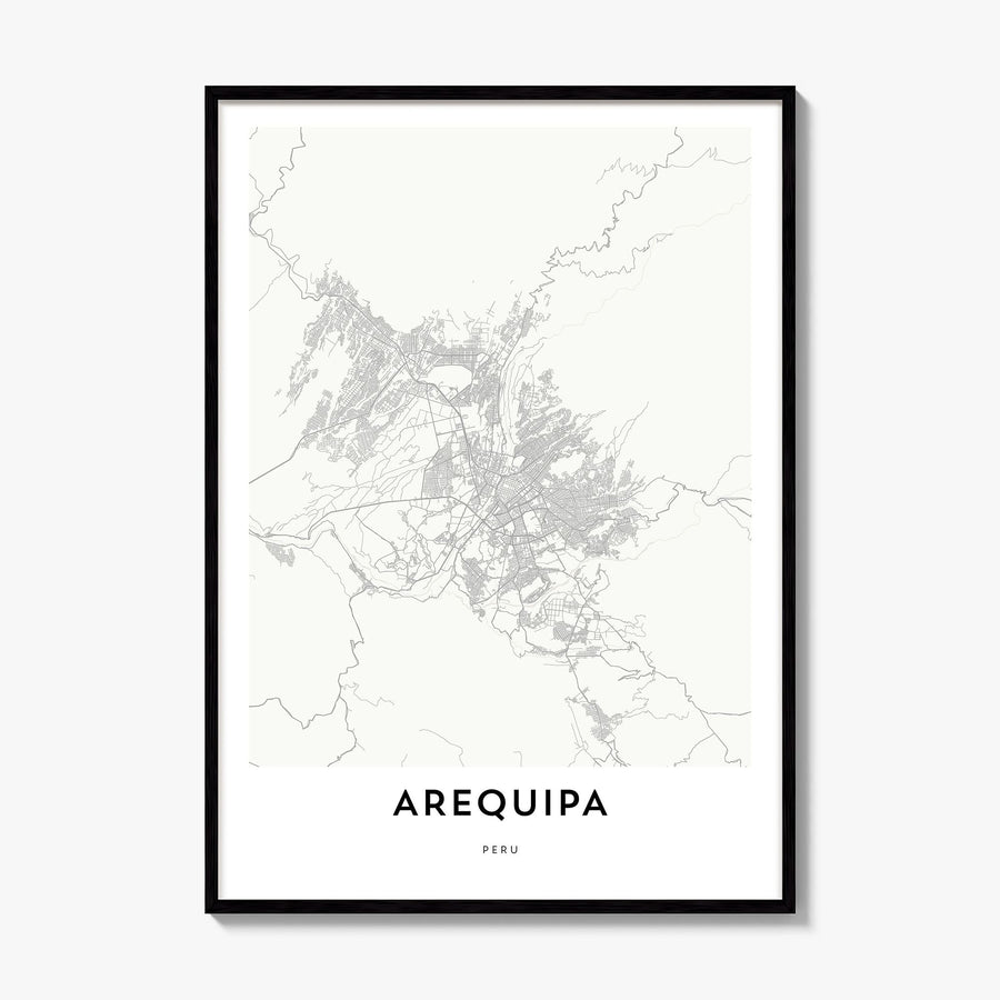 Arequipa Map Poster, framed poster mockup