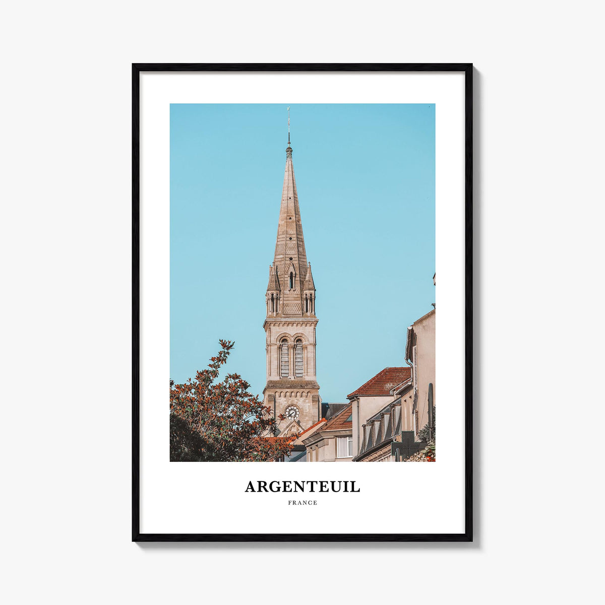 Argenteuil colorful classic poster of France – vertical wall art, unframed print shown in interior mockup