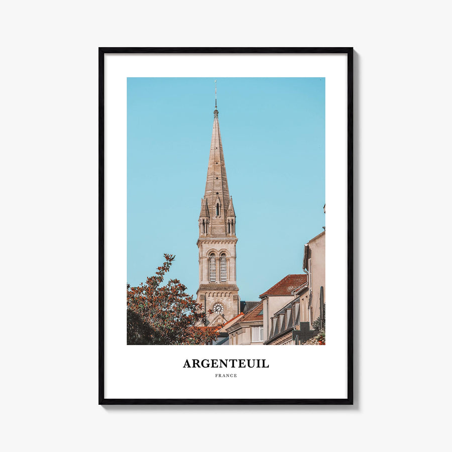 Argenteuil colorful classic poster of France – vertical wall art, unframed print shown in interior mockup