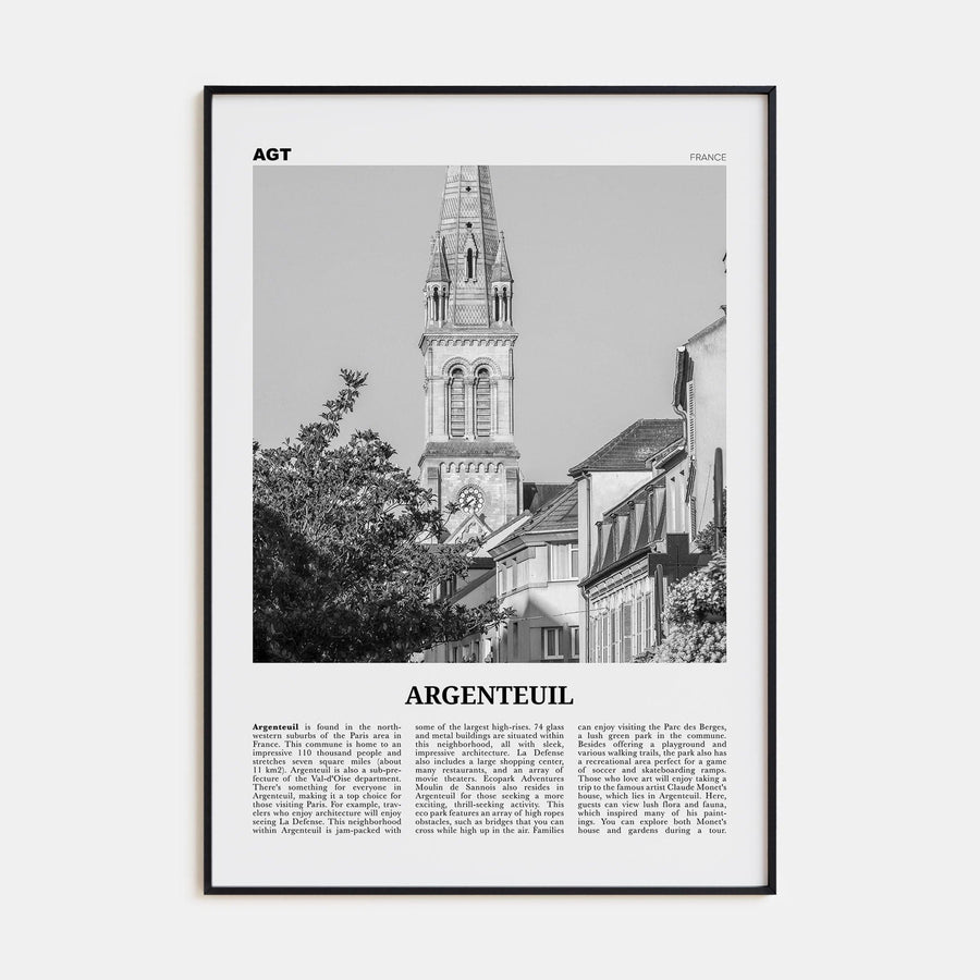 Argenteuil Poster None / 8x12 in Nbourhood Travel B&W Poster