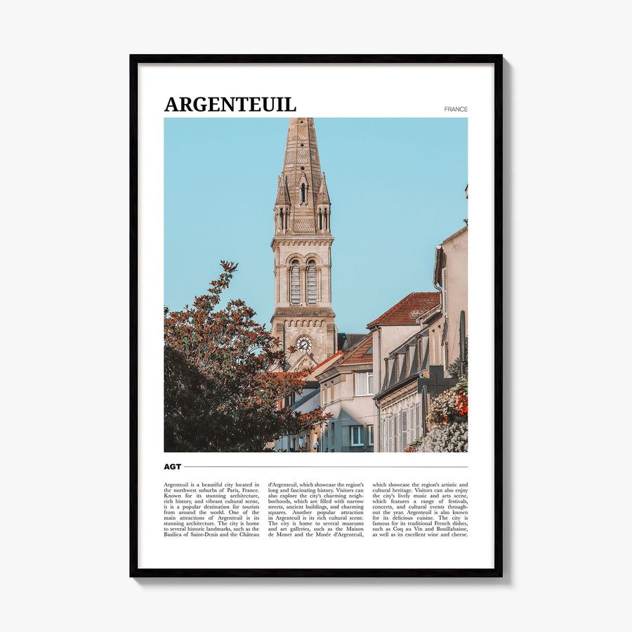 Argenteuil Travel Poster, framed poster mockup