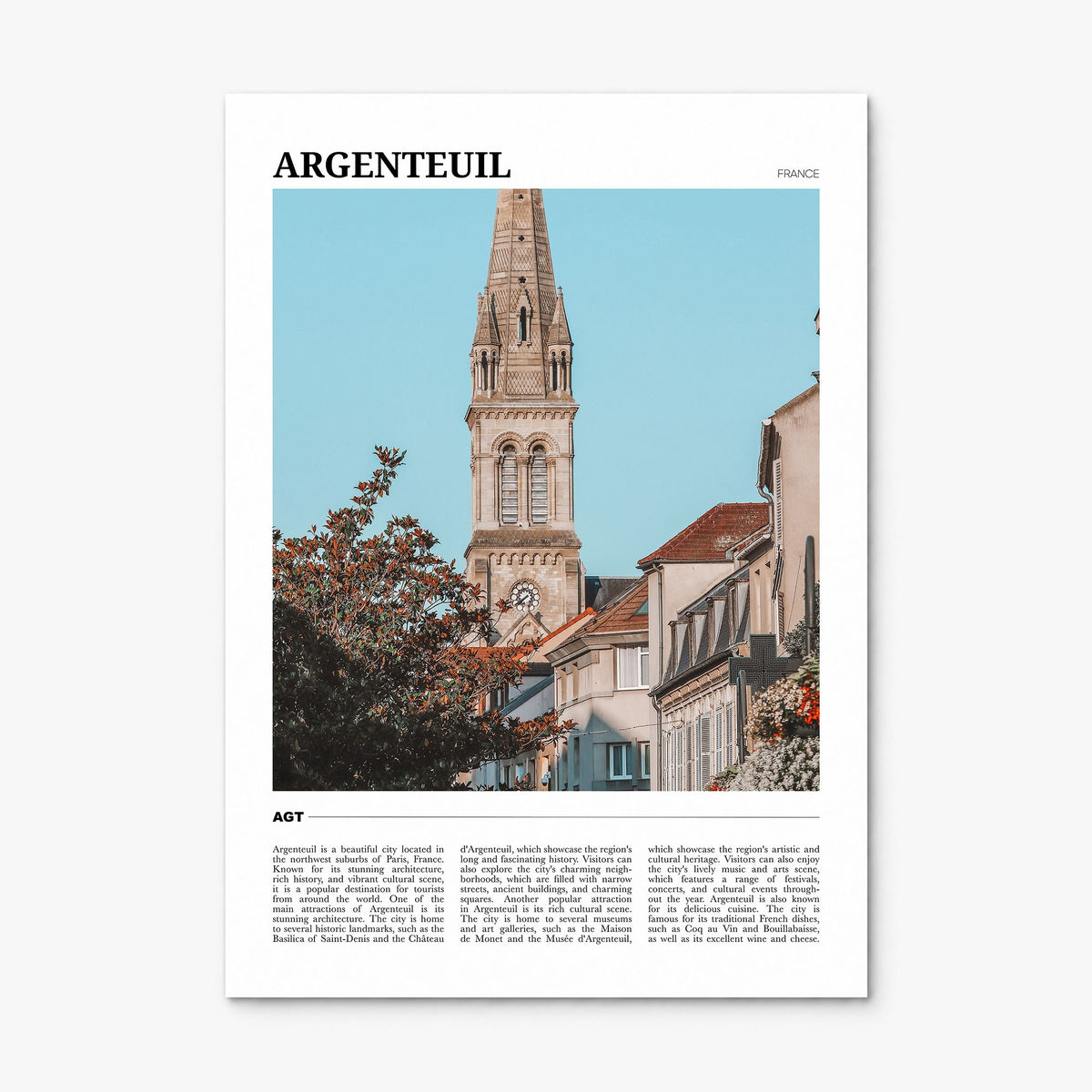 Argenteuil Travel Poster, print only (unframed)