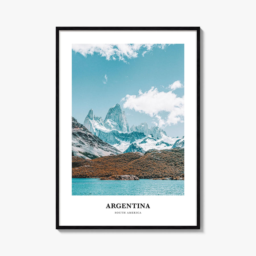 Argentina colorful classic poster of South America – vertical wall art, unframed print shown in interior mockup