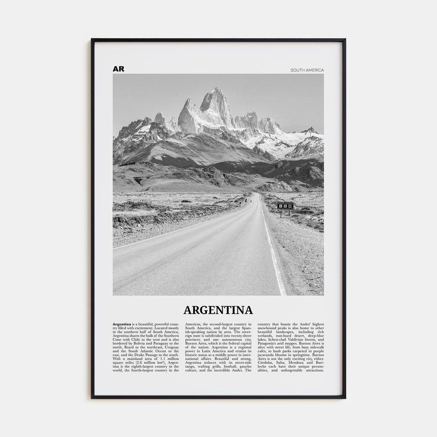 Argentina No 1 Poster None / 8x12 in Nbourhood Travel B&W Poster