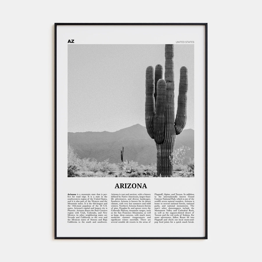 Arizona No 1 Poster None / 8x12 in Nbourhood Travel B&W Poster