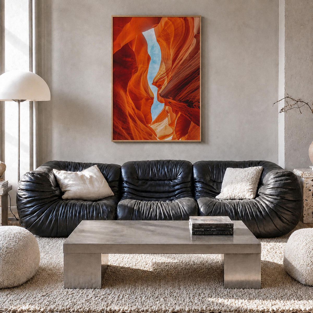 Arizona no. 2 colorful photo poster of United States – vertical wall art in natural wood frame, hanging on wall
