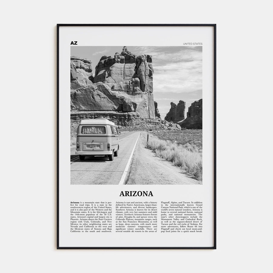 Arizona No 2 Poster None / 8x12 in Nbourhood Travel B&W Poster