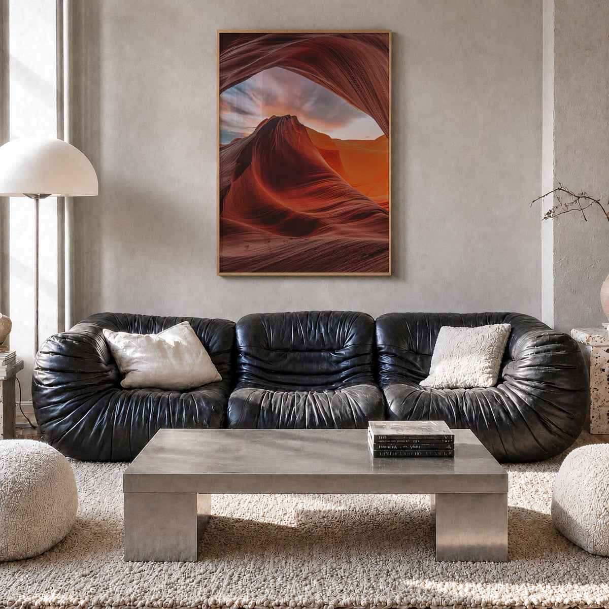 Arizona no. 3 colorful photo poster of United States – vertical wall art in natural wood frame, hanging on wall