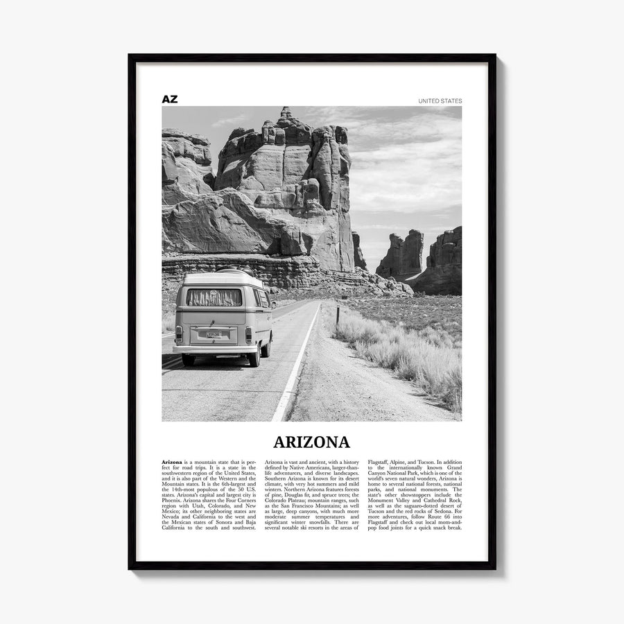 Arizona Newspaper No 2 Poster, framed poster mockup