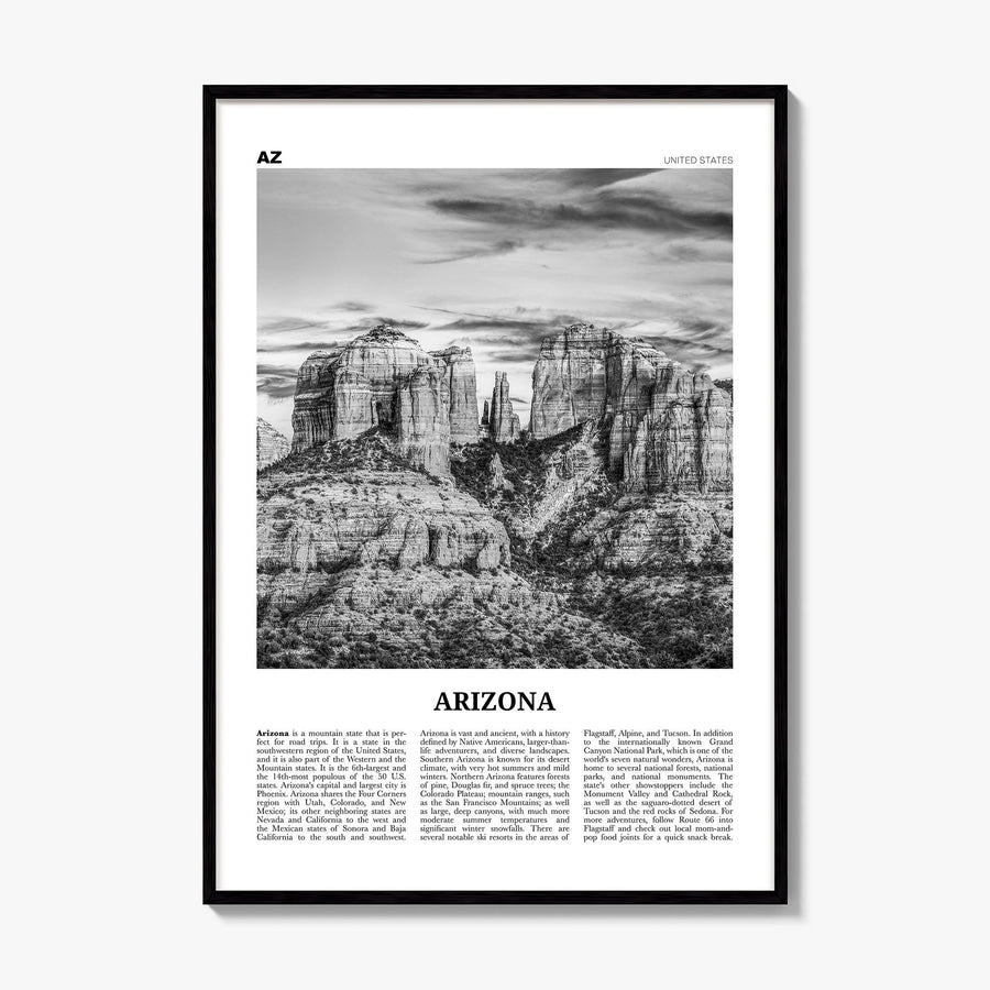 Arizona Newspaper No 3 Poster, framed poster mockup