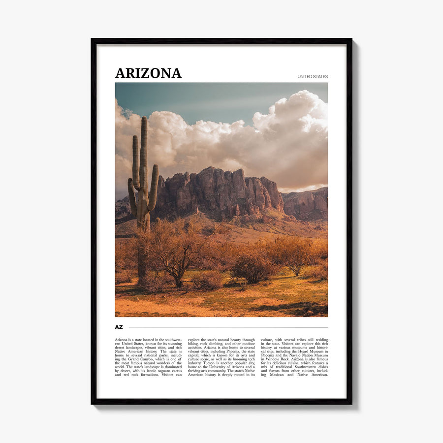 Arizona Travel No 1 Poster, framed poster mockup