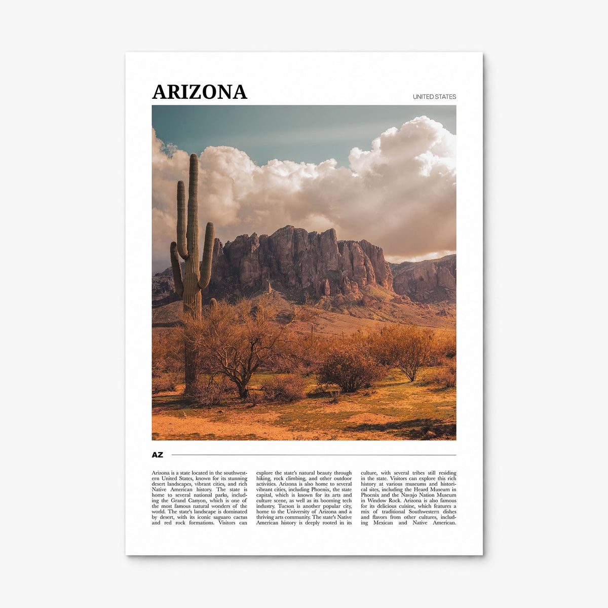 Arizona Travel No 1 Poster, print only (unframed)
