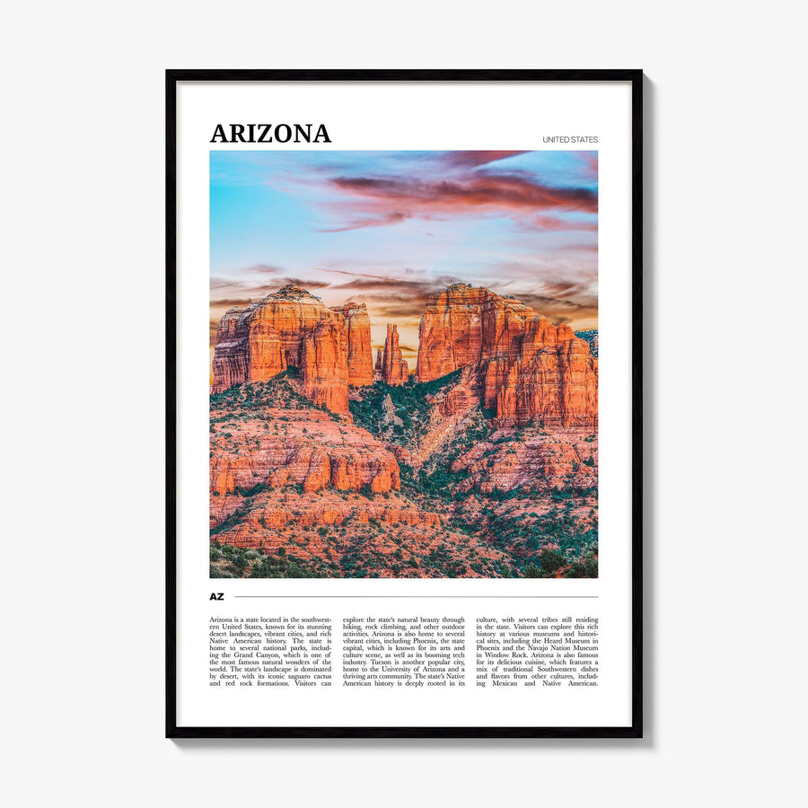 Arizona Travel No 2 Poster, framed poster mockup