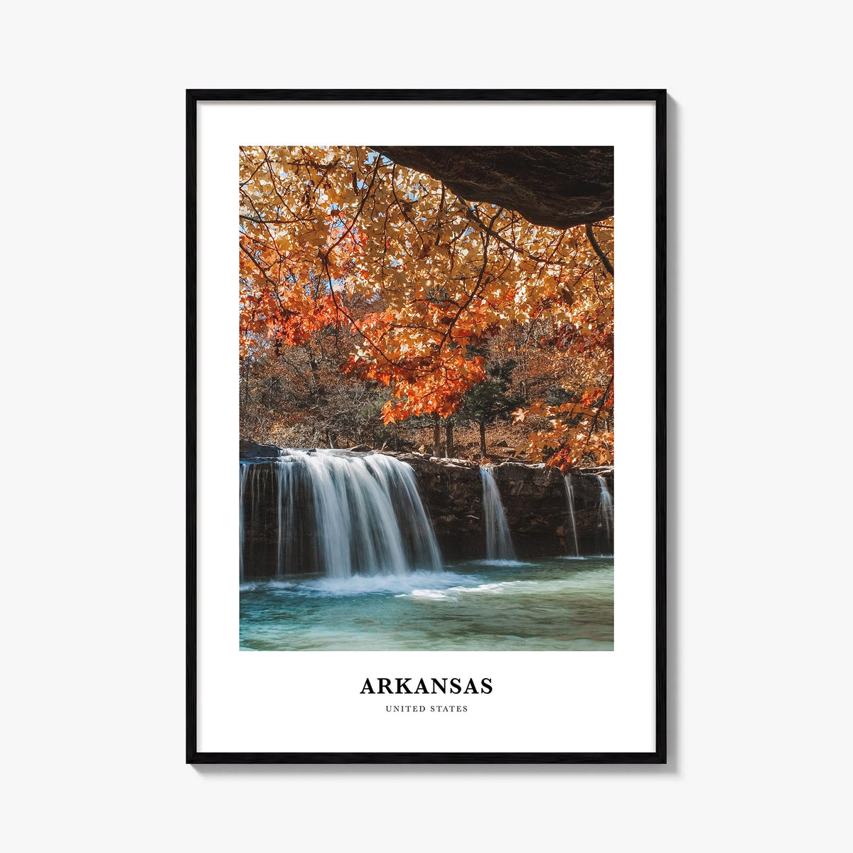 Arkansas colorful classic poster of United States – vertical wall art, unframed print shown in interior mockup