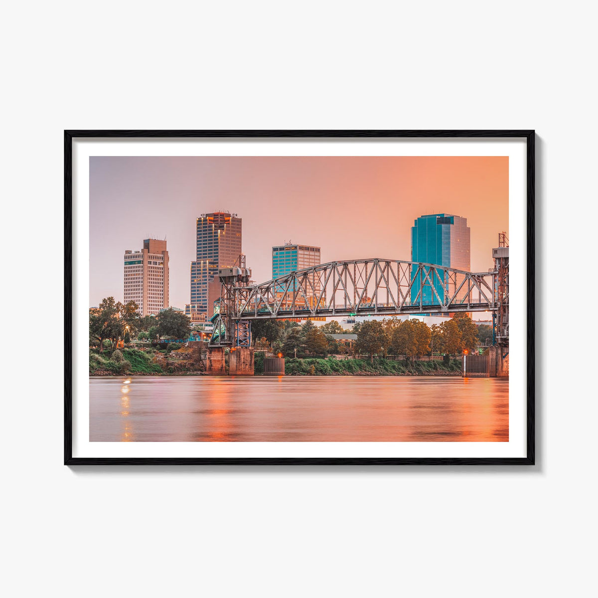 Arkansas colorful photo poster of United States – horizontal wall art, unframed print shown in interior mockup