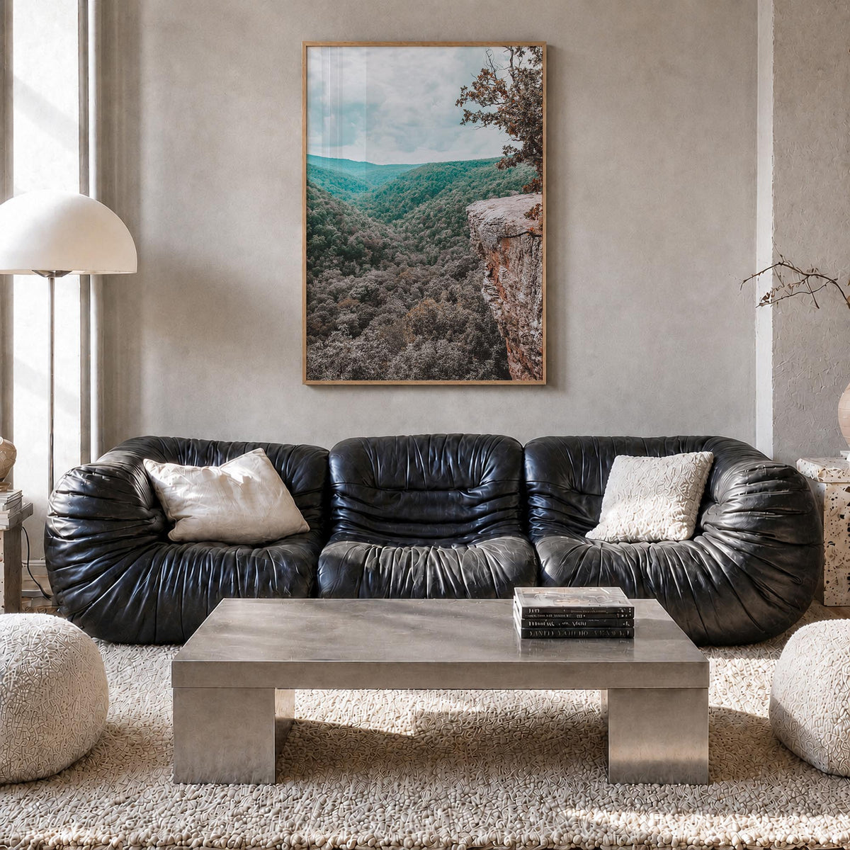 Arkansas no. 1 colorful photo poster of United States – vertical wall art in natural wood frame, hanging on wall