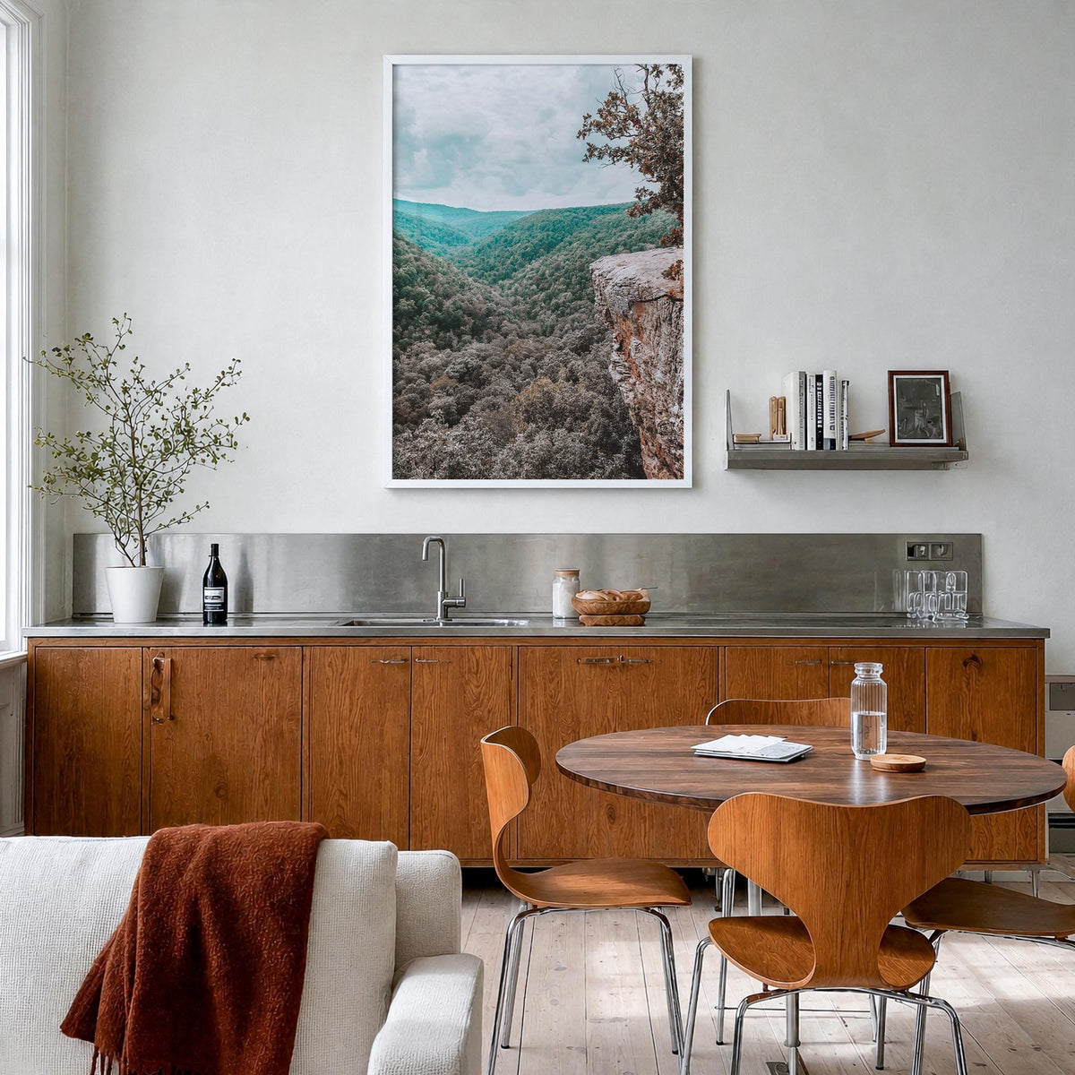 Arkansas no. 1 colorful photo poster of United States – vertical wall art in white wood frame, hanging on wall