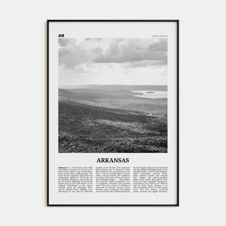 Arkansas No 2 Poster None / 8x12 in Nbourhood Travel B&W Poster