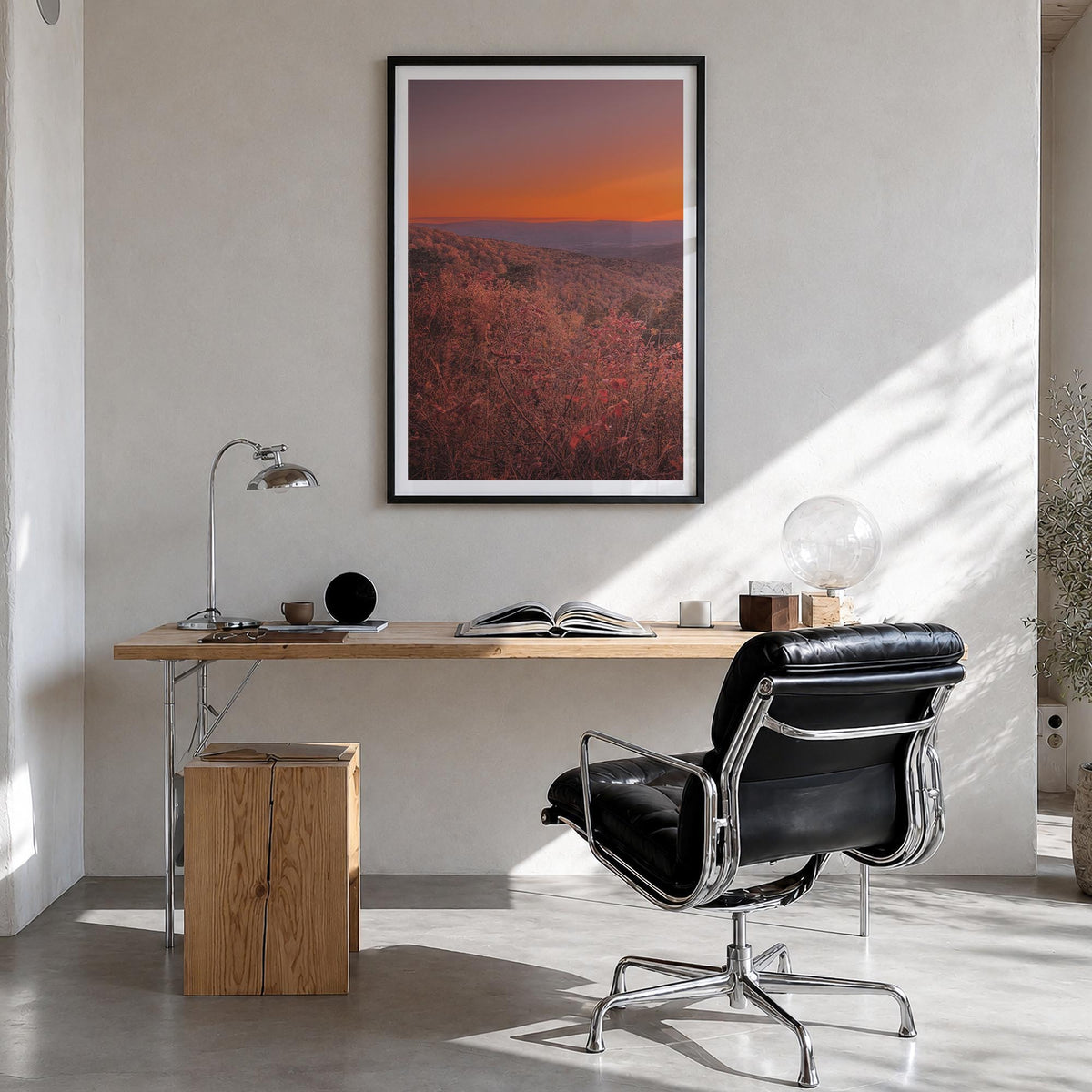 Arkansas no. 3 colorful photo poster of United States – vertical wall art in black wood frame with white border, hanging on w