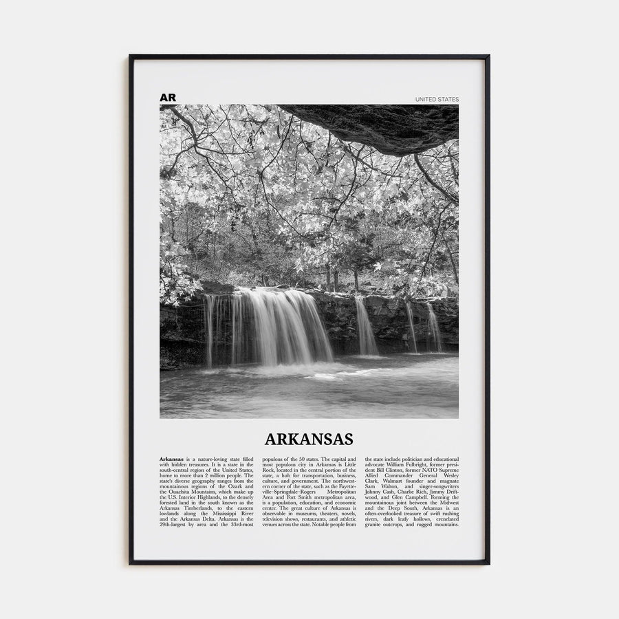 Arkansas No 3 Poster None / 8x12 in Nbourhood Travel B&W Poster