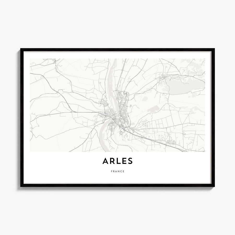Arles Map Poster, framed poster mockup