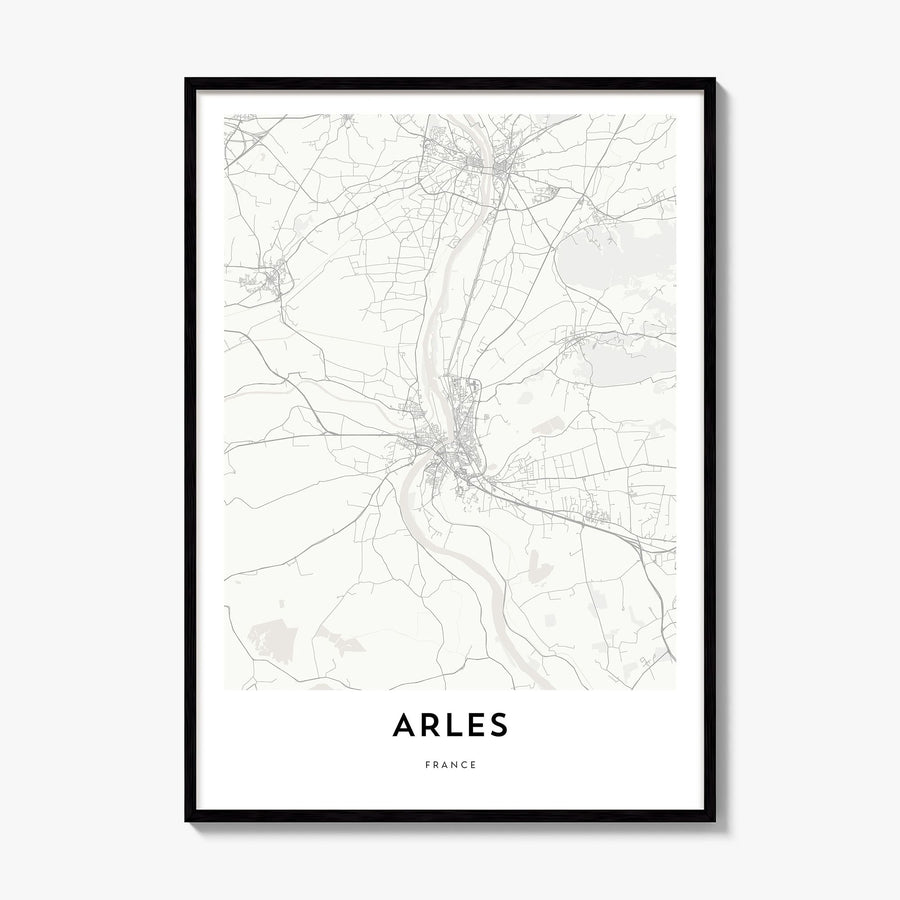 Arles Map Poster, framed poster mockup