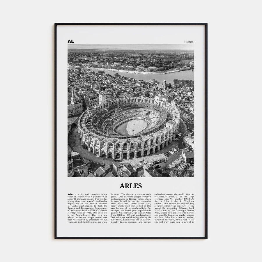 Arles Poster None / 8x12 in Nbourhood Travel B&W Poster