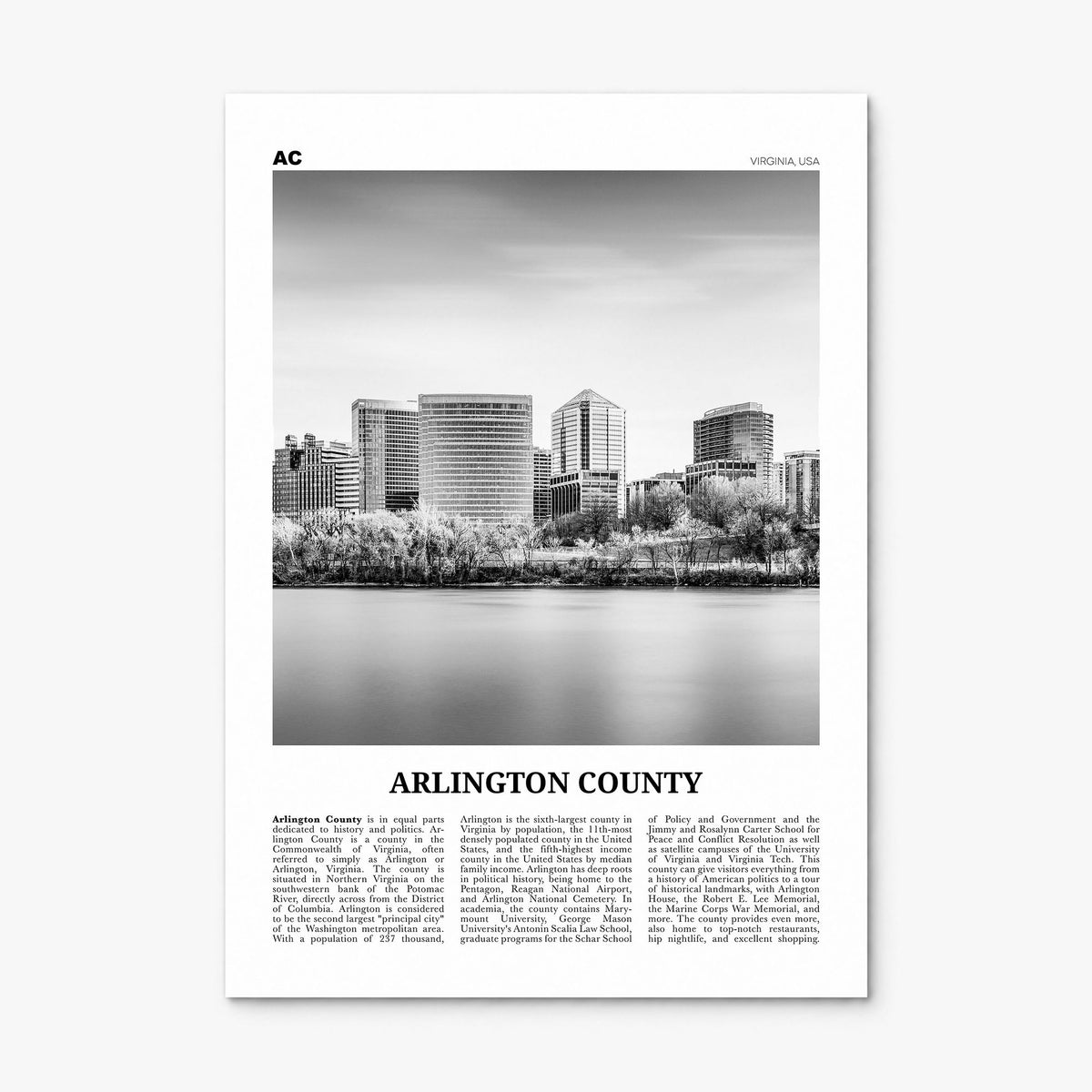 Arlington County, Virginia Newspaper No 1 Poster, print only (unframed)