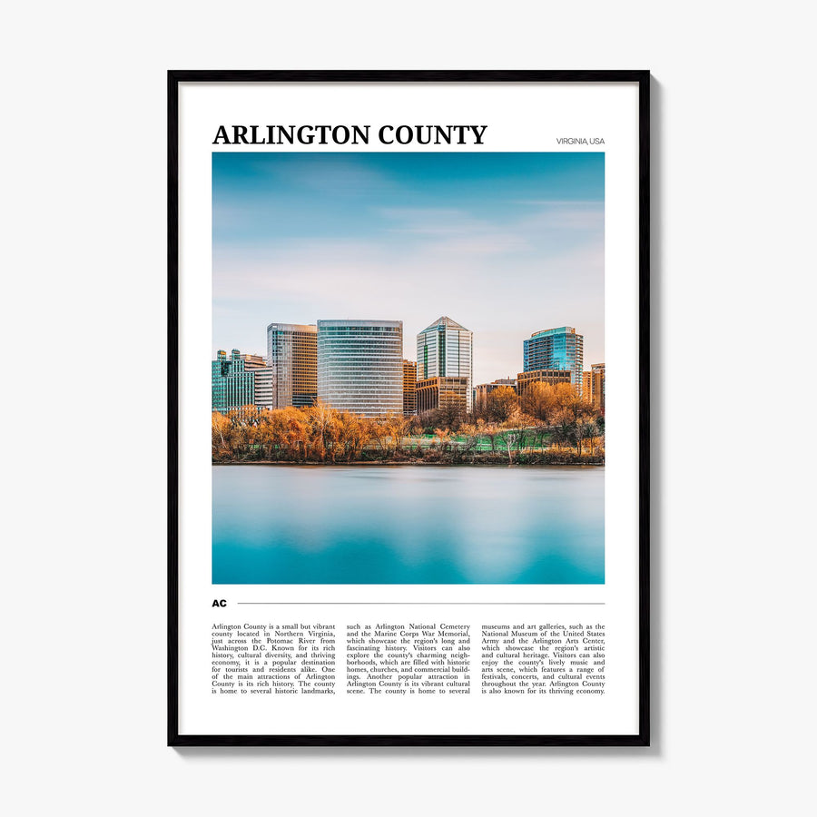 Arlington County, Virginia Travel Poster, framed poster mockup