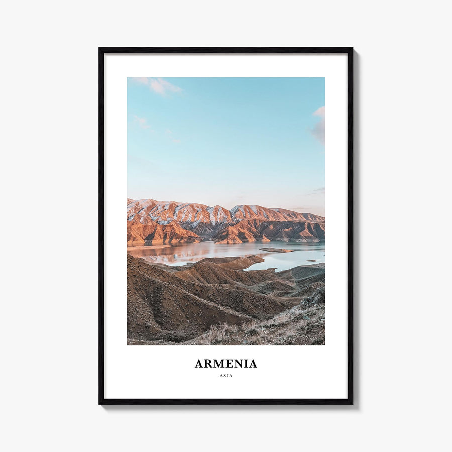 Armenia colorful classic poster of Asia – vertical wall art, unframed print shown in interior mockup