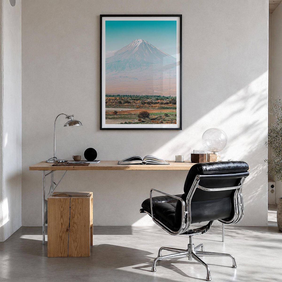 Armenia colorful photo poster of Asia – vertical wall art in black wood frame with white border, hanging on wall