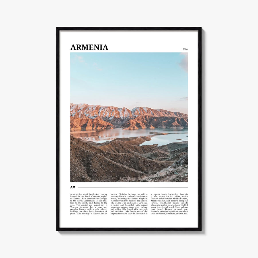Armenia colorful travel poster of Asia – vertical wall art, unframed print shown in interior mockup
