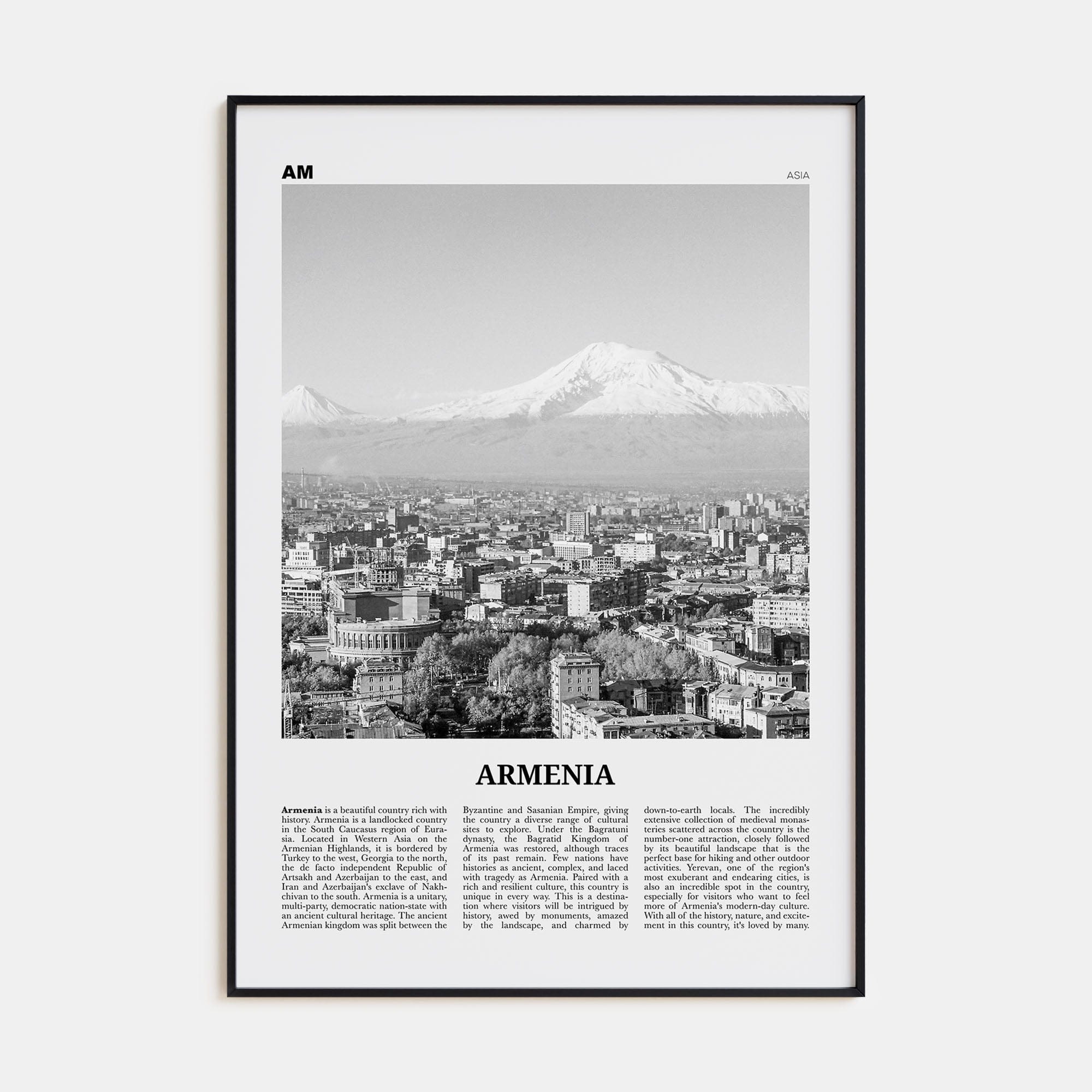 Armenia Poster None / 8x12 in Nbourhood Travel B&W Poster