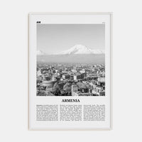 Armenia Poster White Wood / 8x12 in Nbourhood Travel B&W Poster