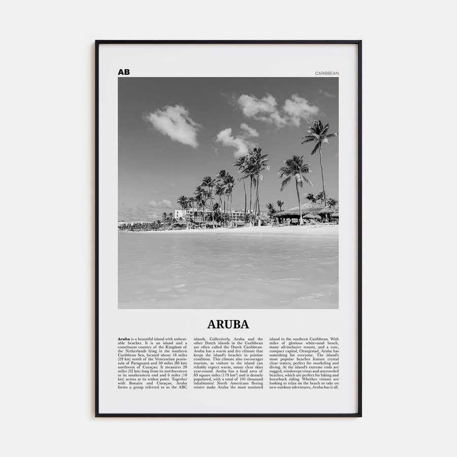 Aruba No 1 Poster None / 8x12 in Nbourhood Travel B&W Poster