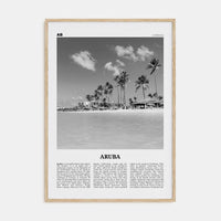 Aruba No 1 Poster Natural Wood / 8x12 in Nbourhood Travel B&W Poster