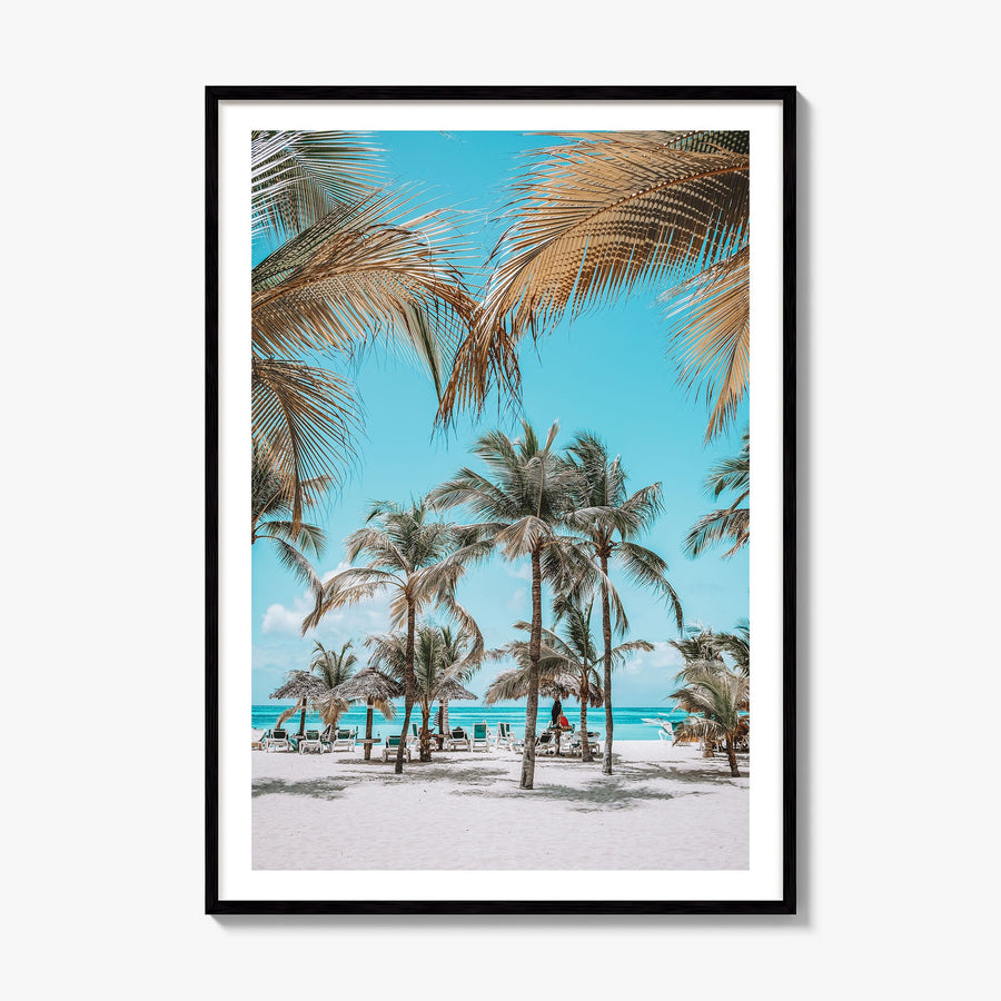 Aruba Photo Poster, framed poster mockup, white border