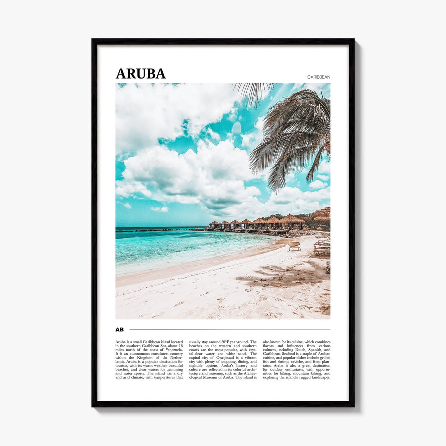 Aruba Travel Poster, framed poster mockup