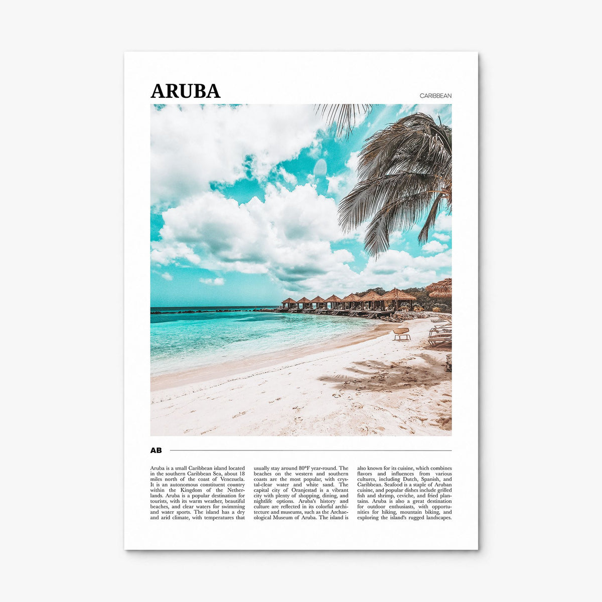 Aruba Travel Poster, print only (unframed)