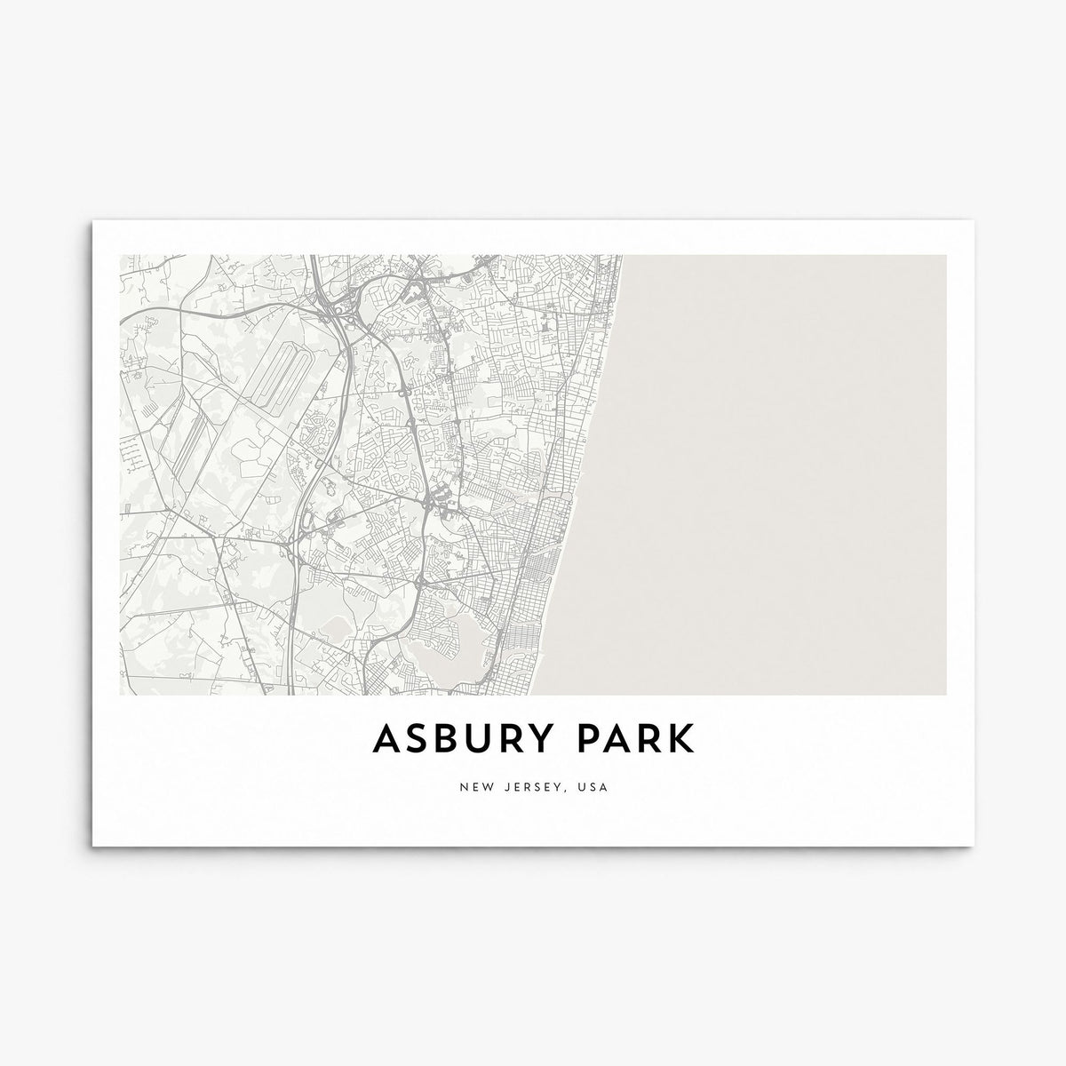 Asbury Park Map Poster, print only (unframed)