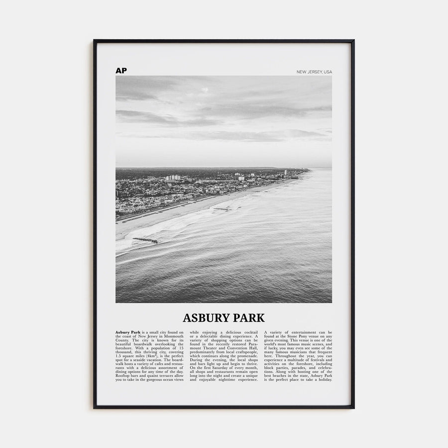 Asbury Park Poster None / 8x12 in Nbourhood Travel B&W Poster